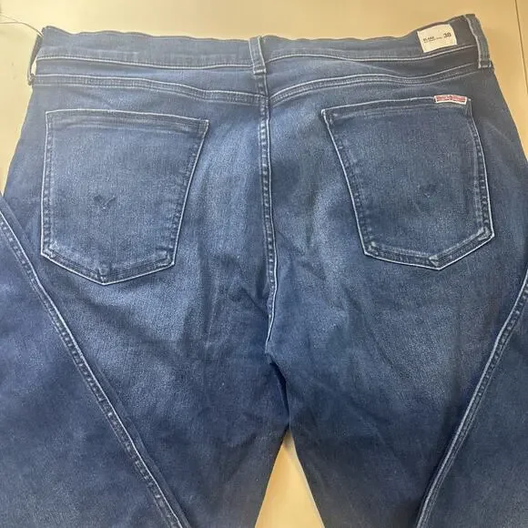 NEW Hudson Blake Slim Straight Jeans Men's 38 Deep Blue Wash